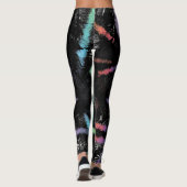 Levendige penseelstreek Abstracte Leggings (Achterkant)