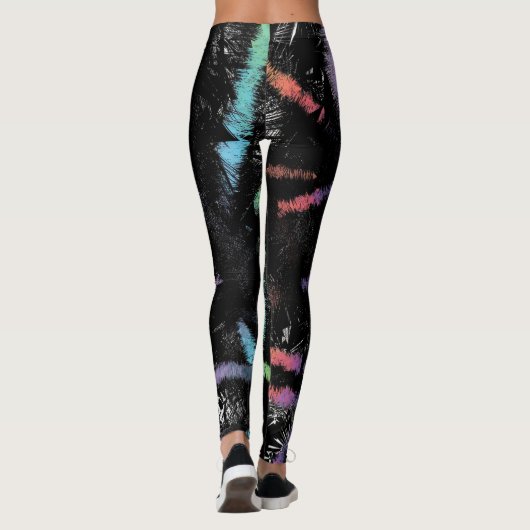 Levendige penseelstreek Abstracte Leggings (Achterkant)