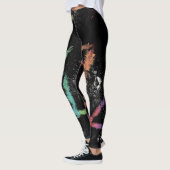 Levendige penseelstreek Abstracte Leggings (Links)