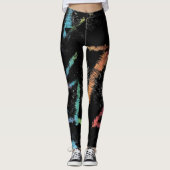 Levendige penseelstreek Abstracte Leggings (Voorkant)