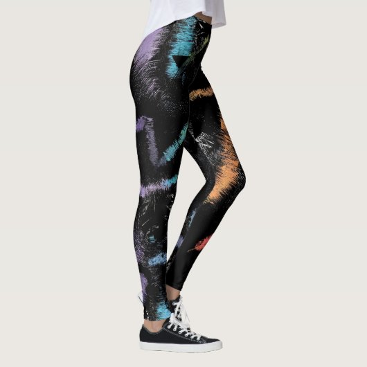 Levendige penseelstreek Abstracte Leggings (Rechts)