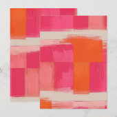 Levendige penseelstreek geometrisch patroon – Roze Kaart (Voorkant / Achterkant)