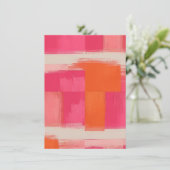 Levendige penseelstreek geometrisch patroon – Roze Kaart (Staand voorkant)