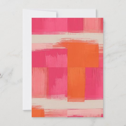 Levendige penseelstreek geometrisch patroon – Roze Kaart (Voorkant)