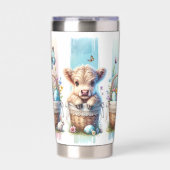 Levendige penseelstreek Paas Highland Koe 20oz Geïsoleerde Drinkbeker (Voorkant)
