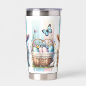 Levendige penseelstreek Paas Highland Koe 20oz Geïsoleerde Drinkbeker (Links)