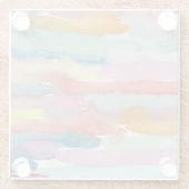 Levendige penseelstreken met Abstracte Waterverf Glazen Onderzetter (Achterkant)