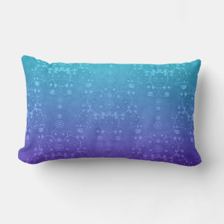 Levendige Periwinkle naar Aqua Fancy Damast Patroo Kussen