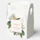 Levendige Perzik Blush Boho Tropische Bloemen Brui Bedankdoosjes (Geopend)