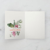 Levendige Perzik Blush Boho Tropische Bloemen Brui Bedankkaart (Binnen)