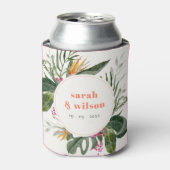 Levendige Perzik Blush Boho Tropische Bloemen Brui Blikjeskoeler (Blikje Voorkant)