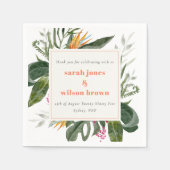 Levendige Perzik Blush Boho Tropische Bloemen Brui Servet (Voorkant)