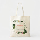 Levendige Perzik Blush Boho Tropische Bloemen Brui Tote Bag (Voorkant)