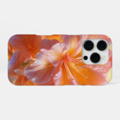 Levendige Perzik Hibiscus Bloem iPhone Hoesje (Achterkant horizontaal)