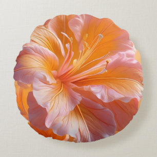 Levendige perzik hibiscus bloem kussen