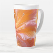 Levendige Perzik Hibiscus Bloem Latte Mok (Rechterhoek)