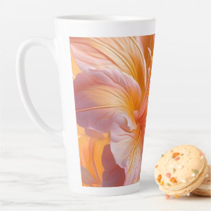 Levendige Perzik Hibiscus Bloem Latte Mok