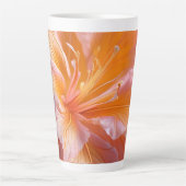 Levendige Perzik Hibiscus Bloem Latte Mok (Voorkant)