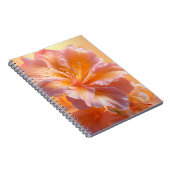 Levendige Perzik Hibiscus Bloem Notitieboek (Rechterzijde)