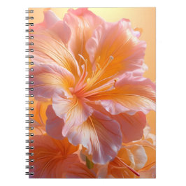 Levendige Perzik Hibiscus Bloem Notitieboek