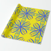 Levendige Petals, Paarse, roze, blauw en geel Cadeaupapier (Uitgerold)