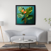 Levendige Philodendron en Anthurium Bloemen Foto Afdruk