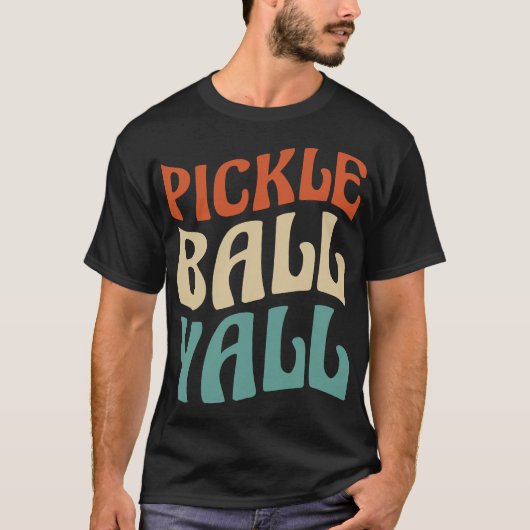 Levendige Pickle Ball Yall-typografie T-shirt (Voorkant)