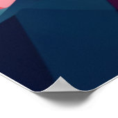 Levendige piek: een sneeuwberg bij zonsondergang. poster (Hoek)