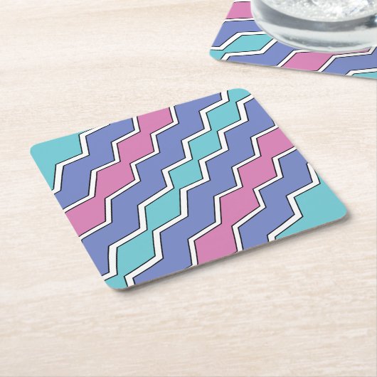 Levendige pieken ZigZag Kartonnen Onderzetters (Schuin)