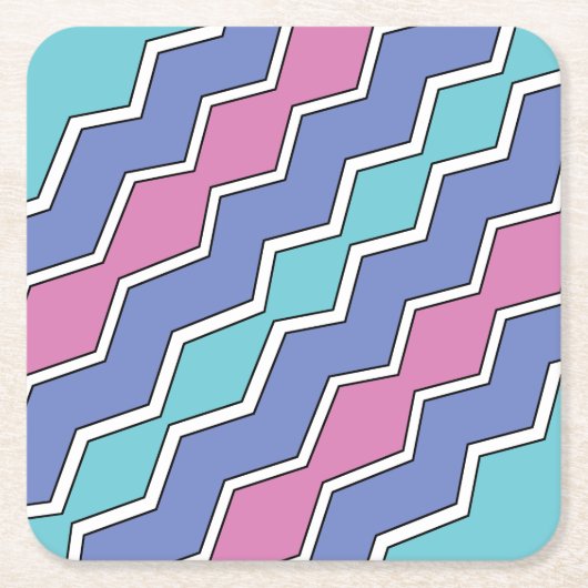 Levendige pieken ZigZag Kartonnen Onderzetters (Voorkant)