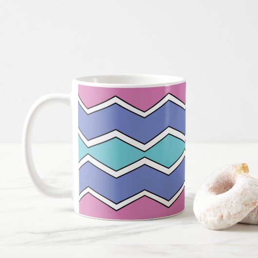Levendige pieken ZigZag Koffiemok (Met donut)