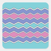 Levendige pieken ZigZag Vierkante Sticker (Voorkant)