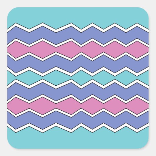 Levendige pieken ZigZag Vierkante Sticker (Voorkant)