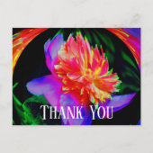 Levendige Pioen Abstracte Bloemige Bedankkaart Briefkaart (Voorkant)