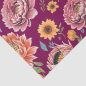 Levendige pioenen & madeliefjes Bold Bloemen Roze  Tissuepapier (Detail)