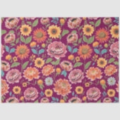 Levendige pioenen & madeliefjes Bold Bloemen Roze  Tissuepapier (Voorkant)