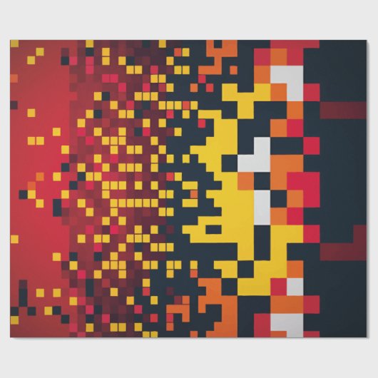 Levendige Pixel Explosion Art Cadeaupapier (Vlak)