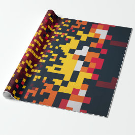 Levendige Pixel Explosion Art Cadeaupapier
