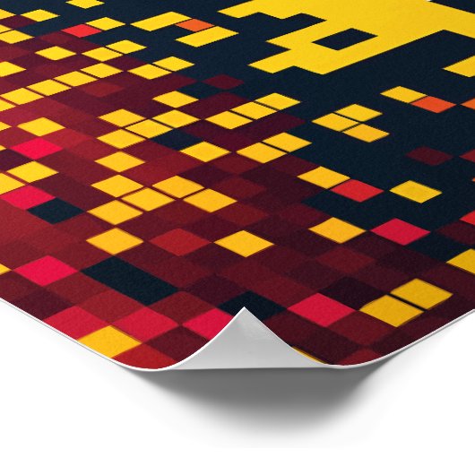 Levendige Pixel Explosion Art Poster (Hoek)