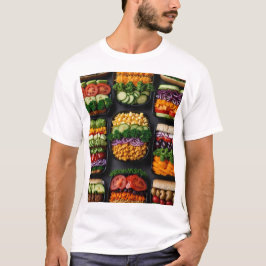 Levendige Plant gebaseerde culinaire kunst T-shirt