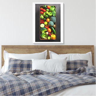 Levendige plantaardige kunst uitgerekt canvas Prin Afdruk