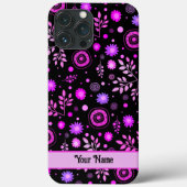 Levendige Plezier Paarse Abstracte Bloemen Modern Case-Mate iPhone Case (Achterkant)