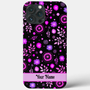 Levendige Plezier Paarse Abstracte Bloemen Modern Case-Mate iPhone Case