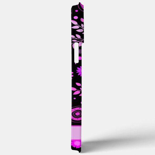 Levendige Plezier Paarse Abstracte Bloemen Modern Case-Mate iPhone Case (Achterkant / Rechts)