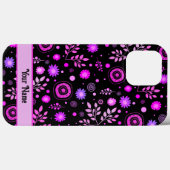 Levendige Plezier Paarse Abstracte Bloemen Modern  Case-Mate iPhone Case (Achterkant (horizontaal))