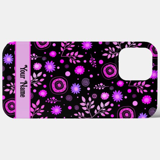 Levendige Plezier Paarse Abstracte Bloemen Modern Case-Mate iPhone Case (Achterkant (horizontaal))
