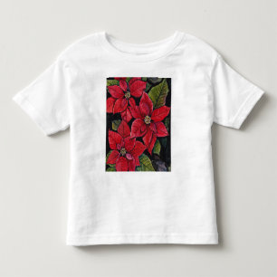 Levendige Poinsettia In Aquarel Kinder Shirts