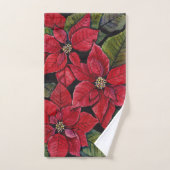 Levendige poinsettia in de Waterverf Bad Handdoek (Handdoek)