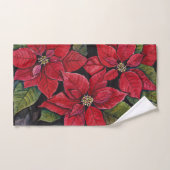 Levendige poinsettia in de Waterverf Bad Handdoek (Handdoek)