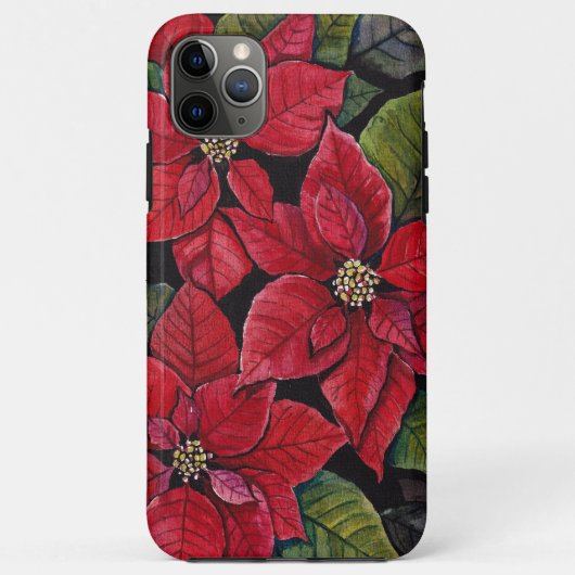 Levendige poinsettia in de Waterverf Case-Mate iPhone Case (Achterkant)
